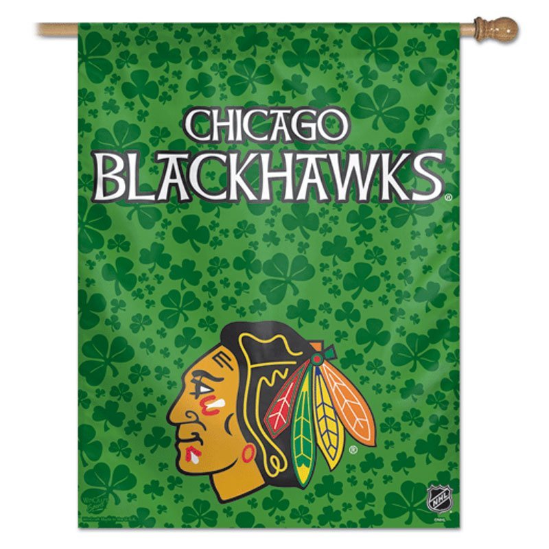 Chicago-Blackhawks-Irish-Shamrocks-Vertical-Banner-27x37